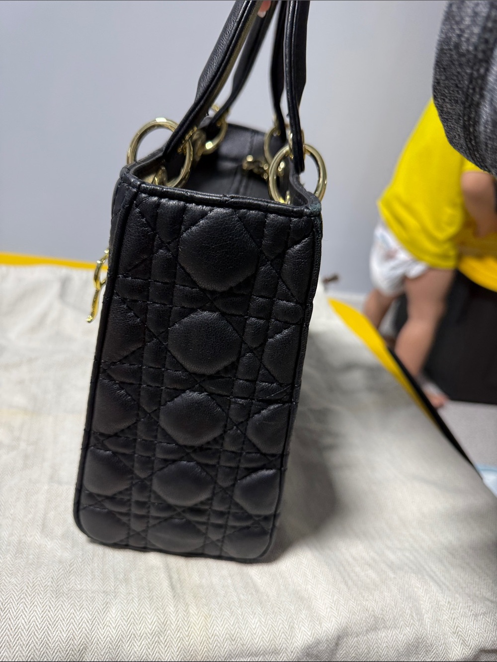 NEW Black Quilted Leather Lady Dior Handbag - Picture 2 of 6